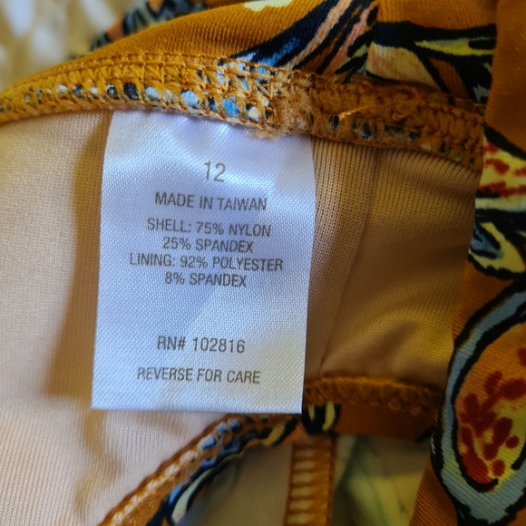 New Summer Garnet Hill Signature Swim Skirt in Brown Paisley Print Sz 10 - Picture 10 of 12